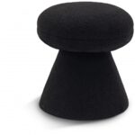 Drum Faux Shearling Teddy Fabric Upholstered Ottoman