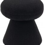 Drum Faux Shearling Teddy Fabric Upholstered Ottoman