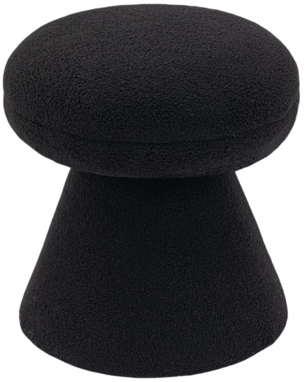 Drum Faux Shearling Teddy Fabric Upholstered Ottoman