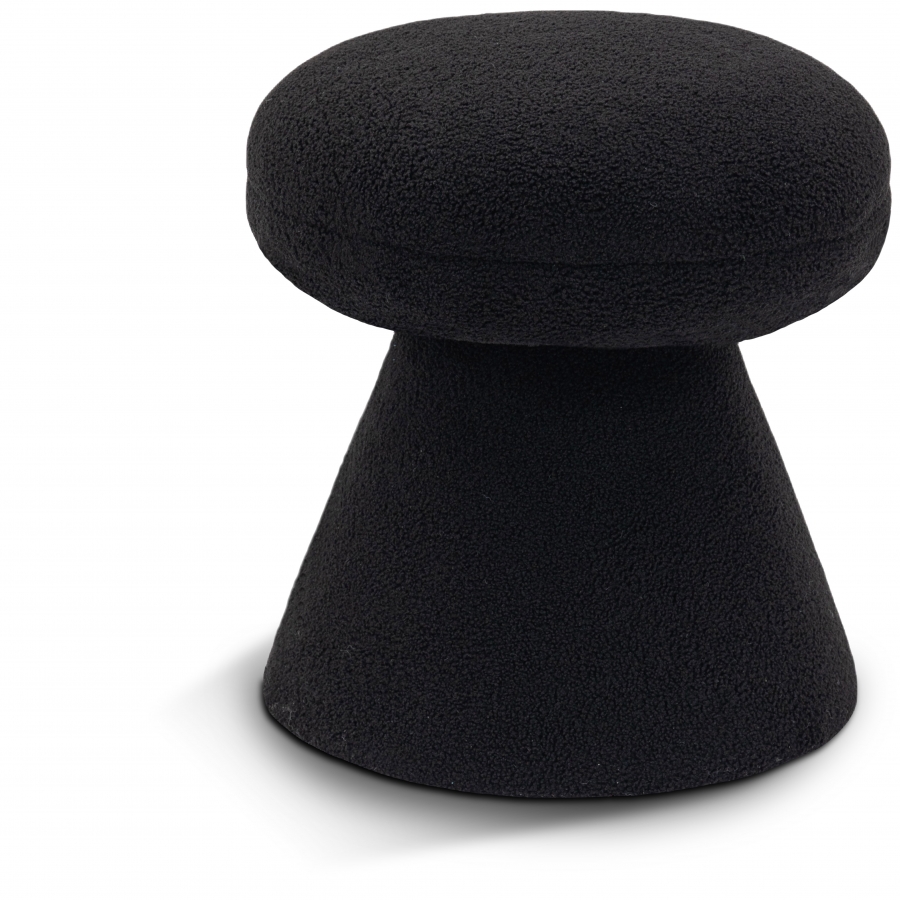 Drum Faux Shearling Teddy Fabric Upholstered Ottoman
