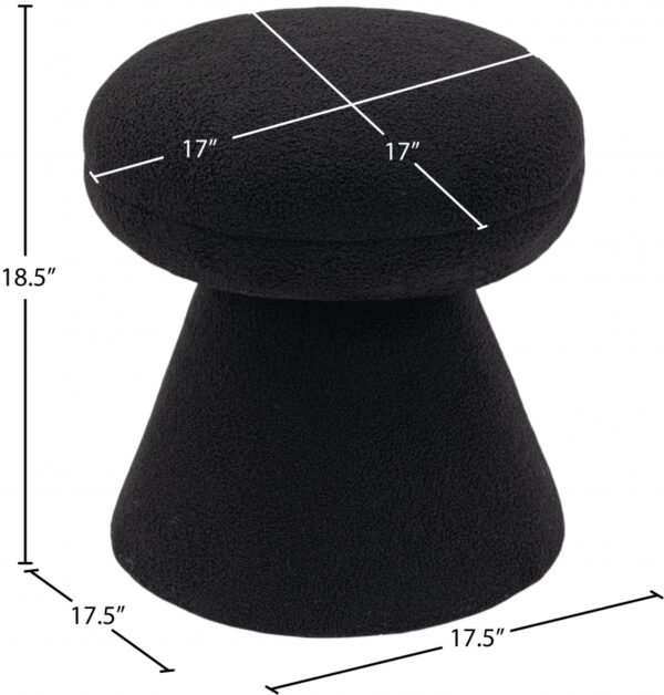 Drum Faux Shearling Teddy Fabric Upholstered Ottoman