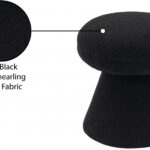 Drum Faux Shearling Teddy Fabric Upholstered Ottoman