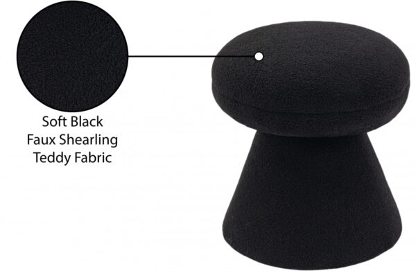 Drum Faux Shearling Teddy Fabric Upholstered Ottoman