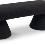 Drum Faux Shearling Teddy Fabric Upholstered Bench