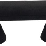 Drum Faux Shearling Teddy Fabric Upholstered Bench