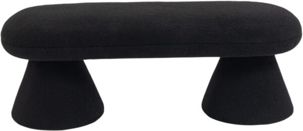 Drum Faux Shearling Teddy Fabric Upholstered Bench