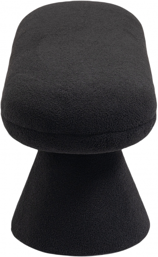 Drum Faux Shearling Teddy Fabric Upholstered Bench