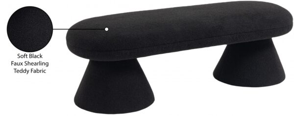 Drum Faux Shearling Teddy Fabric Upholstered Bench