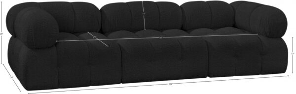 Ames 102" Boucle Fabric Upholstered 3pc. Modular Sofa