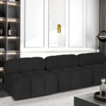 Ames 102" Boucle Fabric Upholstered 3pc. Armless Modular Sofa