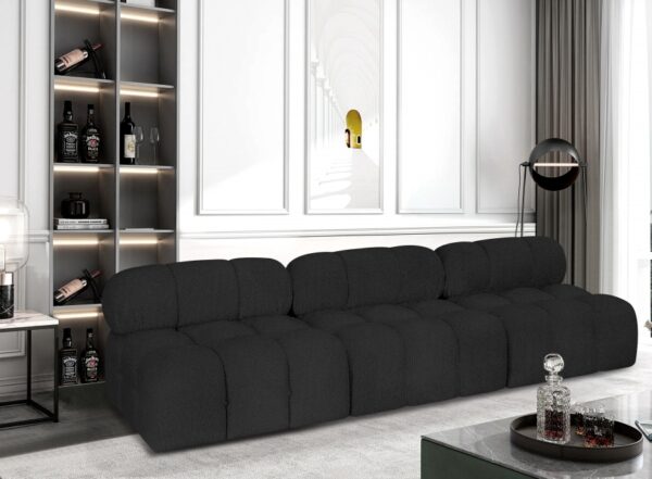 Ames 102" Boucle Fabric Upholstered 3pc. Armless Modular Sofa
