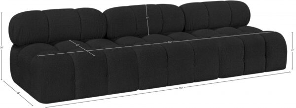 Ames 102" Boucle Fabric Upholstered 3pc. Armless Modular Sofa