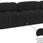 Ames 102" Boucle Fabric Upholstered 3pc. Armless Modular Sofa
