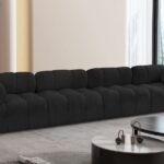 Ames 136" Boucle Fabric Upholstered 4pc. Modular Sofa