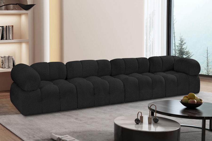 Ames 136" Boucle Fabric Upholstered 4pc. Modular Sofa