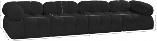 Ames 136" Boucle Fabric Upholstered 4pc. Modular Sofa