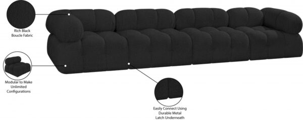 Ames 136" Boucle Fabric Upholstered 4pc. Modular Sofa