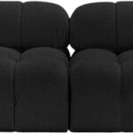Ames 136" Boucle Fabric Upholstered 4pc. Armless Modular Sofa