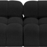 Ames 136" Boucle Fabric Upholstered 4pc. Armless Modular Sofa