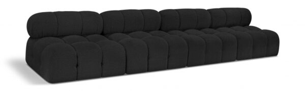 Ames 136" Boucle Fabric Upholstered 4pc. Armless Modular Sofa