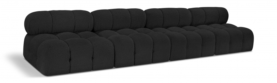 Ames 136" Boucle Fabric Upholstered 4pc. Armless Modular Sofa