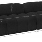 Ames 136" Boucle Fabric Upholstered 4pc. Armless Modular Sofa