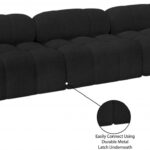 Ames 136" Boucle Fabric Upholstered 4pc. Armless Modular Sofa