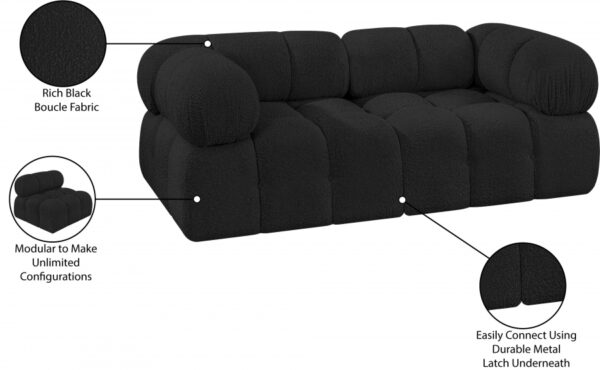 Ames 68" Boucle Fabric Upholstered 2pc. Modular Loveseat