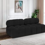 Ames 68" Boucle Fabric Upholstered 2pc. Armless Modular Loveseat
