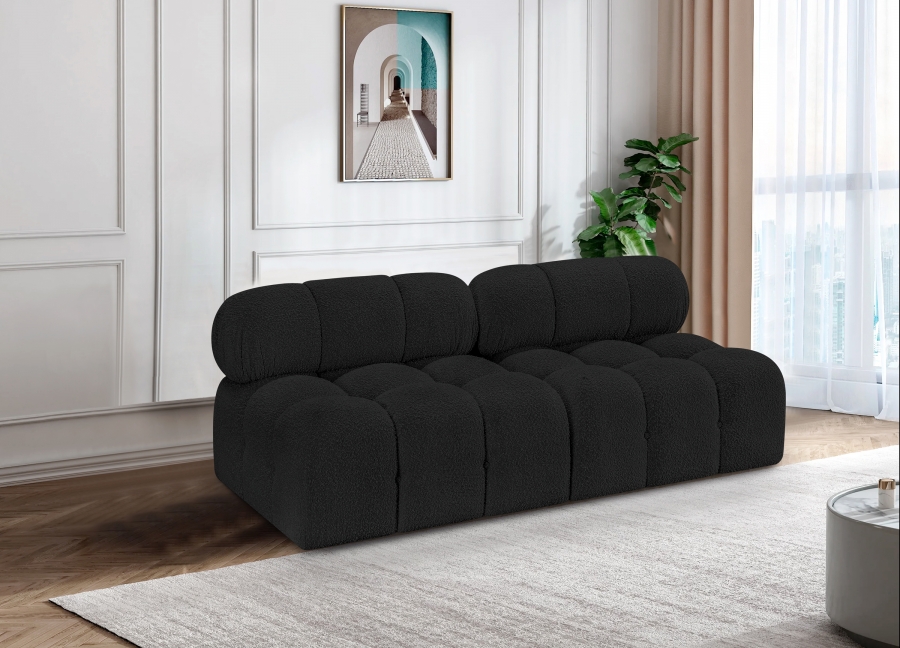 Ames 68" Boucle Fabric Upholstered 2pc. Armless Modular Loveseat