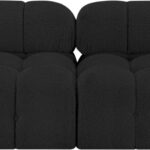 Ames 68" Boucle Fabric Upholstered 2pc. Armless Modular Loveseat