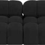 Ames 68" Boucle Fabric Upholstered 2pc. Armless Modular Loveseat