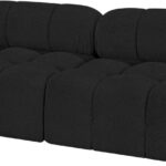 Ames 68" Boucle Fabric Upholstered 2pc. Armless Modular Loveseat