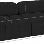 Ames 68" Boucle Fabric Upholstered 2pc. Armless Modular Loveseat