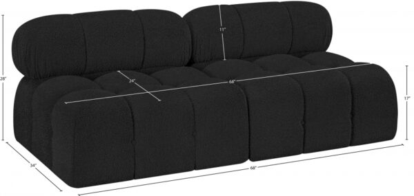 Ames 68" Boucle Fabric Upholstered 2pc. Armless Modular Loveseat