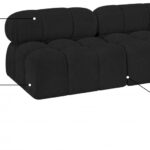 Ames 68" Boucle Fabric Upholstered 2pc. Armless Modular Loveseat