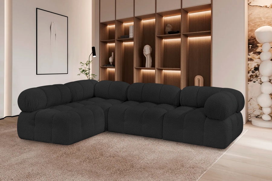 Ames 102" Boucle Fabric Upholstered 4pc. Modular Sectional