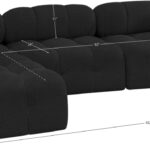 Ames 102" Boucle Fabric Upholstered 4pc. Modular Sectional