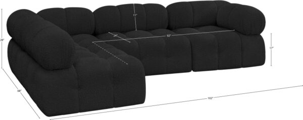 Ames 102" Boucle Fabric Upholstered 4pc. Modular Sectional
