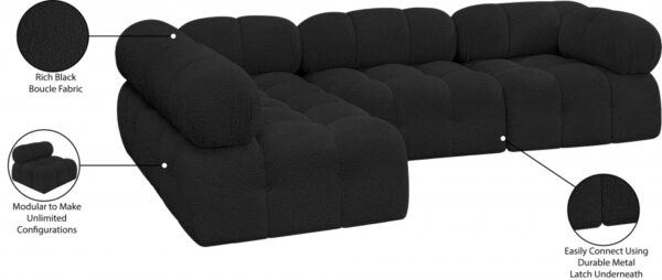 Ames 102" Boucle Fabric Upholstered 4pc. Modular Sectional