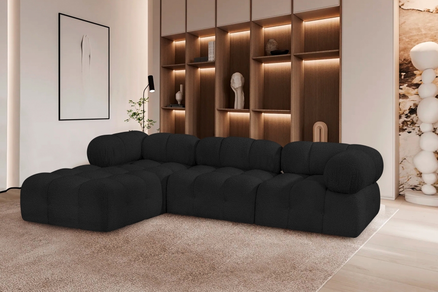 Ames 102" Boucle Fabric Upholstered 4pc. Modular Sectional