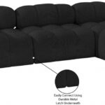 Ames 102" Boucle Fabric Upholstered 4pc. Modular Sectional