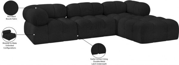 Ames 102" Boucle Fabric Upholstered 4pc. Modular Sectional