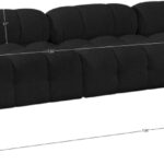 Ames 136" Boucle Fabric Upholstered 5pc. Modular Sectional