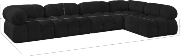 Ames 136" Boucle Fabric Upholstered 5pc. Modular Sectional