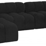 Ames 136" Boucle Fabric Upholstered 5pc. Modular Sectional