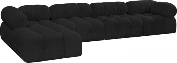 Ames 136" Boucle Fabric Upholstered 5pc. Modular Sectional