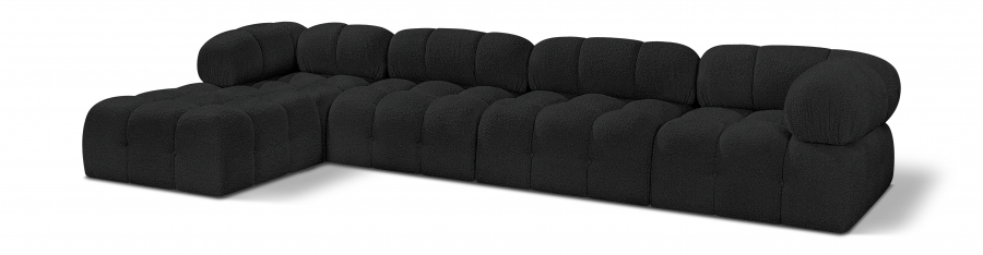 Ames 136" Boucle Fabric Upholstered 5pc. Modular Sectional