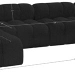 Ames 136" Boucle Fabric Upholstered 5pc. Modular Sectional