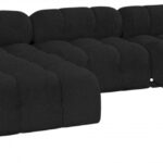 Ames 136" Boucle Fabric Upholstered 5pc. Modular Sectional